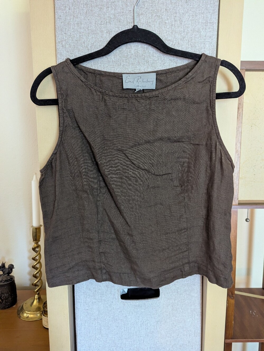 Vintage Emil Rutenberg Made In USA Tailored Linen Tank